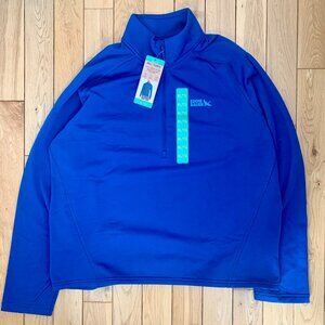BNWT Eddie Bauer Grid 1/2 Zip Men's XL Sweater Blue Pullover Outdoor Hiking Camp